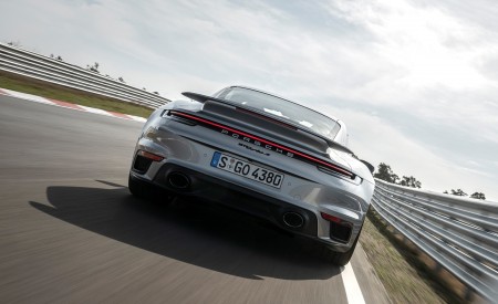 2021 Porsche 911 Turbo S Coupe (Color: GT Silver Metallic) Rear Wallpapers 450x275 (98)