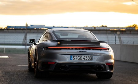 2021 Porsche 911 Turbo S Coupe (Color: GT Silver Metallic) Rear Wallpapers 450x275 (127)