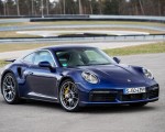 2021 Porsche 911 Turbo S Coupe (Color: Gentian Blue Metallic) Front Three-Quarter Wallpapers 150x120