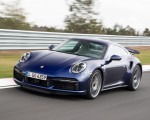 2021 Porsche 911 Turbo S Coupe (Color: Gentian Blue Metallic) Front Three-Quarter Wallpapers 150x120