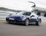 2021 Porsche 911 Turbo S Coupe (Color: Gentian Blue Metallic) Front Three-Quarter Wallpapers 150x120