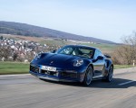 2021 Porsche 911 Turbo S Coupe (Color: Gentian Blue Metallic) Front Three-Quarter Wallpapers 150x120