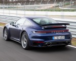 2021 Porsche 911 Turbo S Coupe (Color: Gentian Blue Metallic) Rear Three-Quarter Wallpapers 150x120