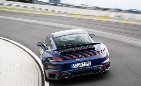 2021 Porsche 911 Turbo S Coupe (Color: Gentian Blue Metallic) Rear Wallpapers 450x275 (177)
