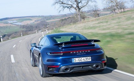 2021 Porsche 911 Turbo S Coupe (Color: Gentian Blue Metallic) Rear Wallpapers 450x275 (162)