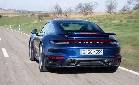 2021 Porsche 911 Turbo S Coupe (Color: Gentian Blue Metallic) Rear Wallpapers 450x275 (163)