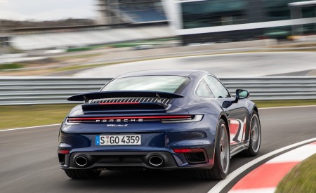2021 Porsche 911 Turbo S Coupe (Color: Gentian Blue Metallic) Rear Wallpapers 450x275 (178)