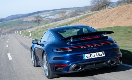 2021 Porsche 911 Turbo S Coupe (Color: Gentian Blue Metallic) Rear Wallpapers 450x275 (165)