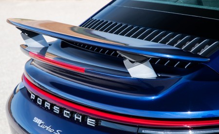 2021 Porsche 911 Turbo S Coupe (Color: Gentian Blue Metallic) Spoiler Wallpapers 450x275 (188)