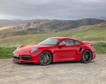 2021 Porsche 911 Turbo S Coupe (Color: Guards Red) Front Three-Quarter Wallpapers 150x120