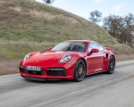 2021 Porsche 911 Turbo S Coupe (Color: Guards Red) Front Three-Quarter Wallpapers 150x120