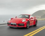 2021 Porsche 911 Turbo S Coupe (Color: Guards Red) Front Three-Quarter Wallpapers 150x120