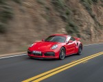 2021 Porsche 911 Turbo S Coupe (Color: Guards Red) Front Three-Quarter Wallpapers 150x120