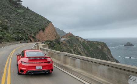 2021 Porsche 911 Turbo S Coupe (Color: Guards Red) Rear Wallpapers 450x275 (70)