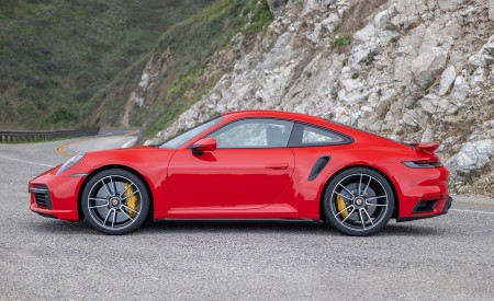 2021 Porsche 911 Turbo S Coupe (Color: Guards Red) Side Wallpapers 450x275 (77)