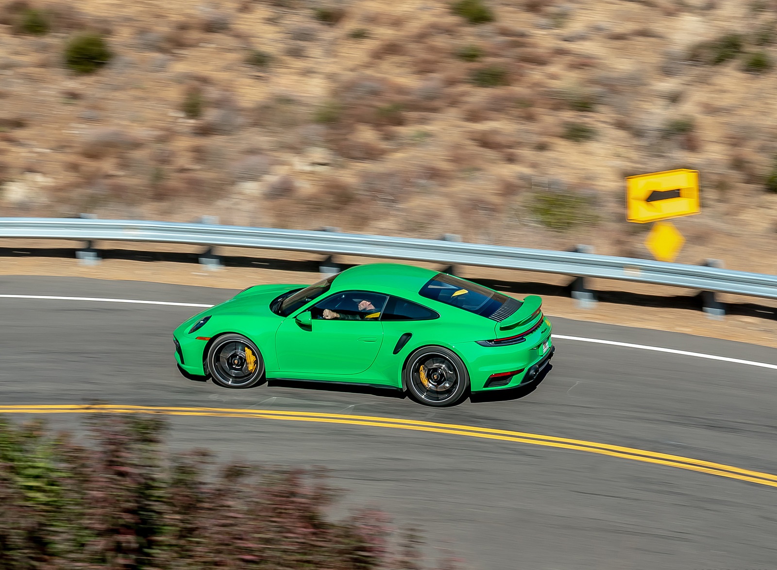 2021 Porsche 911 Turbo S Coupe (Color: Python Green) Side Wallpapers (2)