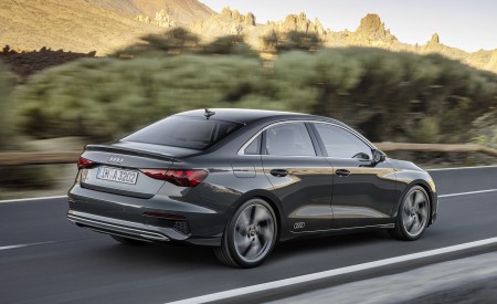 2021 Audi A3 Sedan (Color: Manhattan Gray) Rear Three-Quarter Wallpapers 450x275 (2)