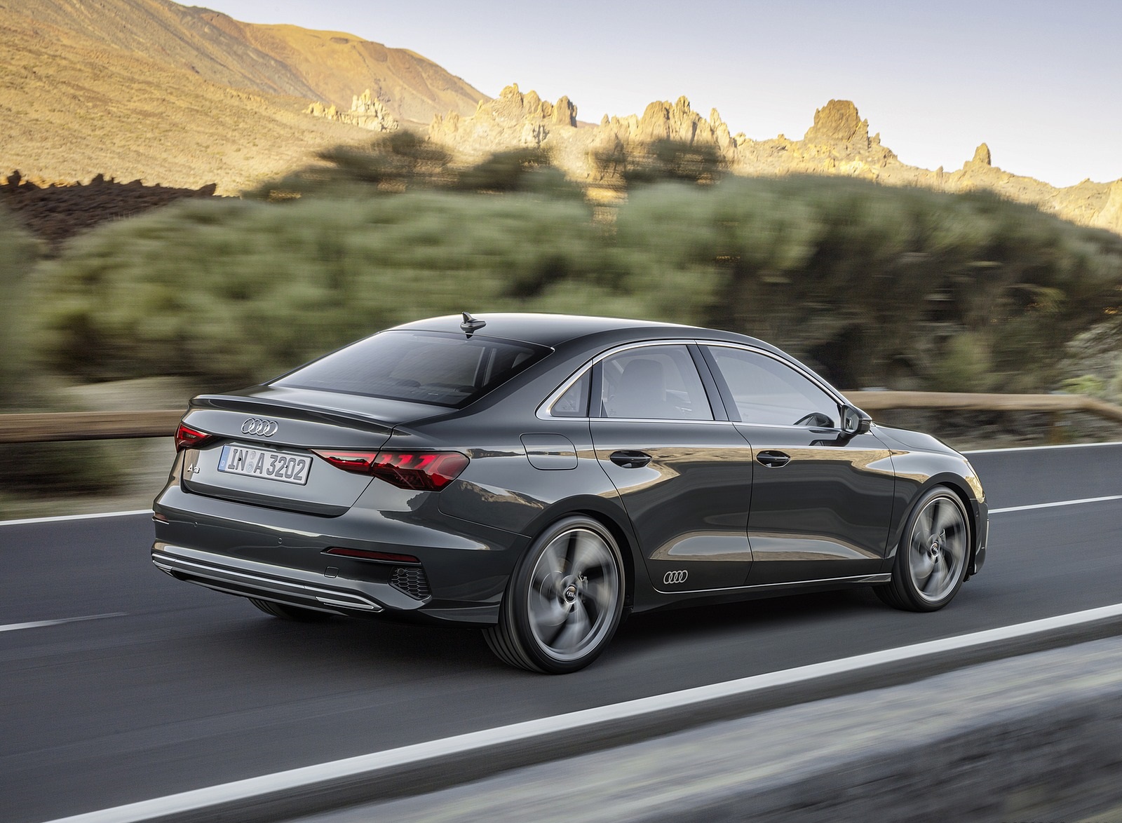 2021 Audi A3 Sedan (Color: Manhattan Gray) Rear Three-Quarter Wallpapers (2)