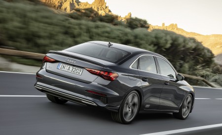 2021 Audi A3 Sedan (Color: Manhattan Gray) Rear Three-Quarter Wallpapers 450x275 (3)