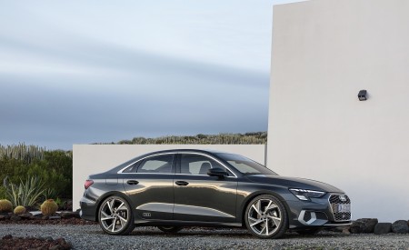 2021 Audi A3 Sedan (Color: Manhattan Gray) Side Wallpapers 450x275 (9)