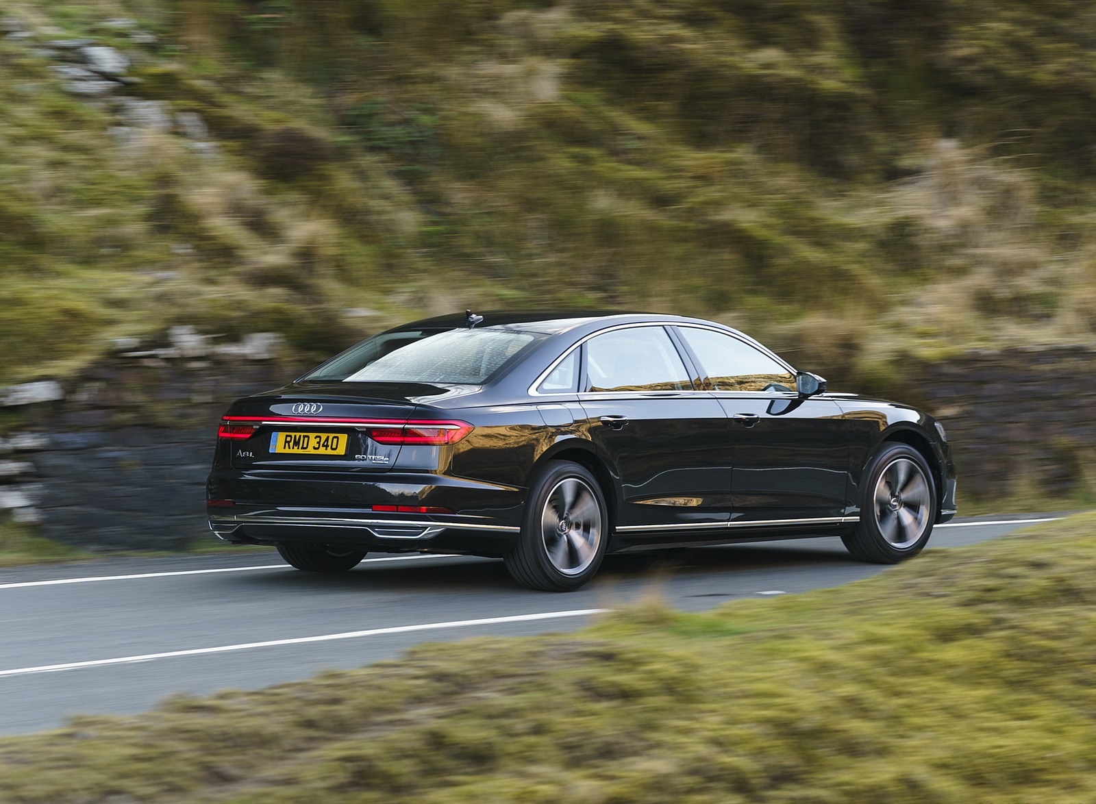 2020 Audi A8 L 60 TFSI e quattro (Plug-In Hybrid; UK-Spec) Rear Three-Quarter Wallpapers (11)