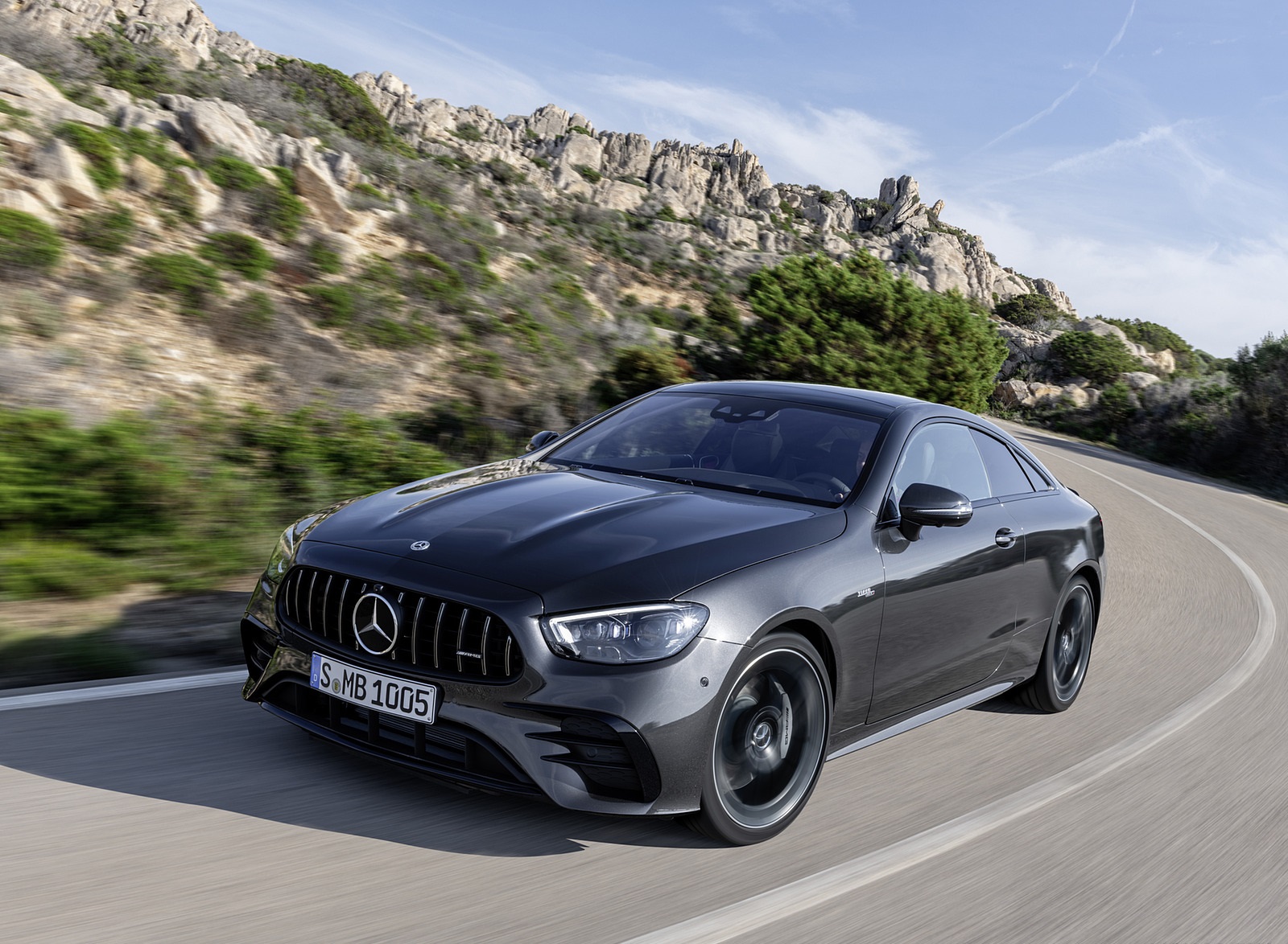2021 Mercedes-AMG E 53 Coupe (Color: Graphite Grey Metallic) Front Three-Quarter Wallpapers (3)