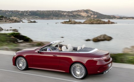 2021 Mercedes-Benz E 450 4MATIC Cabriolet AMG Line (Color: Designo Hyacinth Red Metallic) Side Wallpapers 450x275 (38)