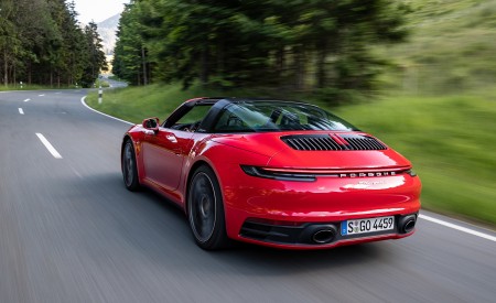 2021 Porsche 911 Targa 4S (Color: Guards Red) Rear Three-Quarter Wallpapers 450x275 (88)