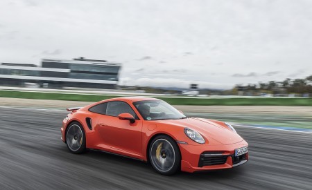 2021 Porsche 911 Turbo (Color: Lava Orange) Front Three-Quarter Wallpapers 450x275 (71)