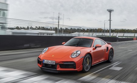 2021 Porsche 911 Turbo (Color: Lava Orange) Front Three-Quarter Wallpapers 450x275 (64)