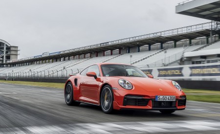 2021 Porsche 911 Turbo (Color: Lava Orange) Front Three-Quarter Wallpapers 450x275 (66)