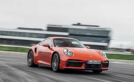2021 Porsche 911 Turbo (Color: Lava Orange) Front Three-Quarter Wallpapers 450x275 (67)