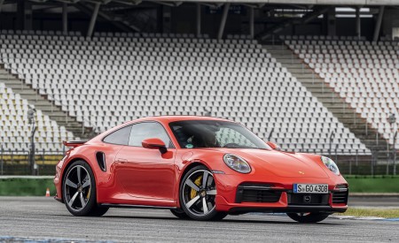2021 Porsche 911 Turbo (Color: Lava Orange) Front Three-Quarter Wallpapers 450x275 (89)