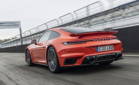2021 Porsche 911 Turbo (Color: Lava Orange) Rear Three-Quarter Wallpapers 450x275 (74)