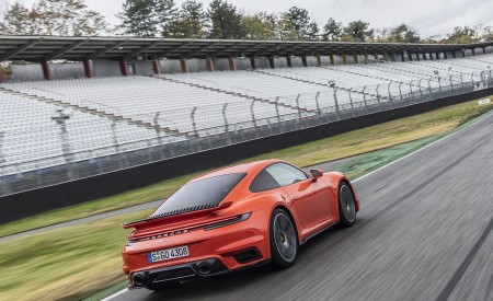 2021 Porsche 911 Turbo (Color: Lava Orange) Rear Three-Quarter Wallpapers 450x275 (75)
