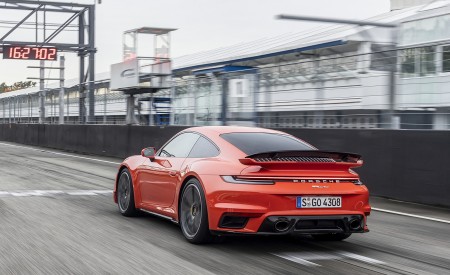 2021 Porsche 911 Turbo (Color: Lava Orange) Rear Three-Quarter Wallpapers 450x275 (68)
