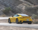 2021 Porsche 911 Turbo (Color: Racing Yellow; US-Spec) Rear Three-Quarter Wallpapers 150x120
