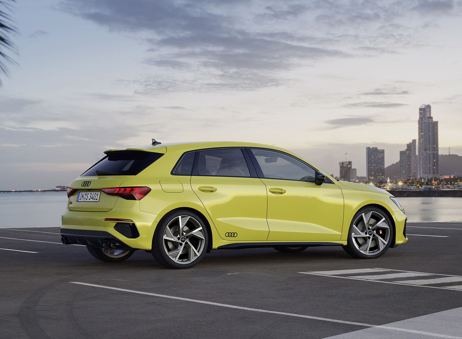 2021 Audi S3 Sportback (Color: Python Yellow) Rear Three-Quarter Wallpapers (14)