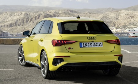 2021 Audi S3 Sportback (Color: Python Yellow) Rear Three-Quarter Wallpapers 450x275 (16)
