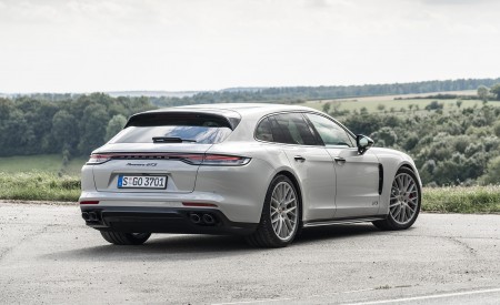2021 Porsche Panamera GTS Sport Turismo (Color: Crayon) Rear Three-Quarter Wallpapers 450x275 (33)