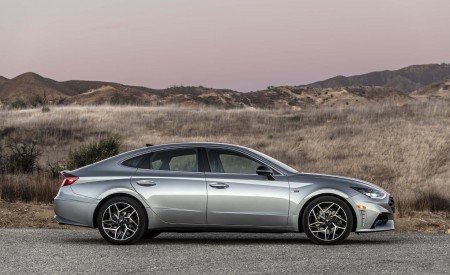 2021 Hyundai Sonata N Line (Color: Silver Pearl) Side Wallpapers 450x275 (6)