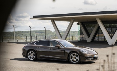 2021 Porsche Panamera 4 (Color: Truffle Brown Metallic) Front Three-Quarter Wallpapers 450x275 (16)