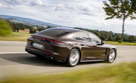 2021 Porsche Panamera 4 (Color: Truffle Brown Metallic) Rear Three-Quarter Wallpapers 450x275 (5)