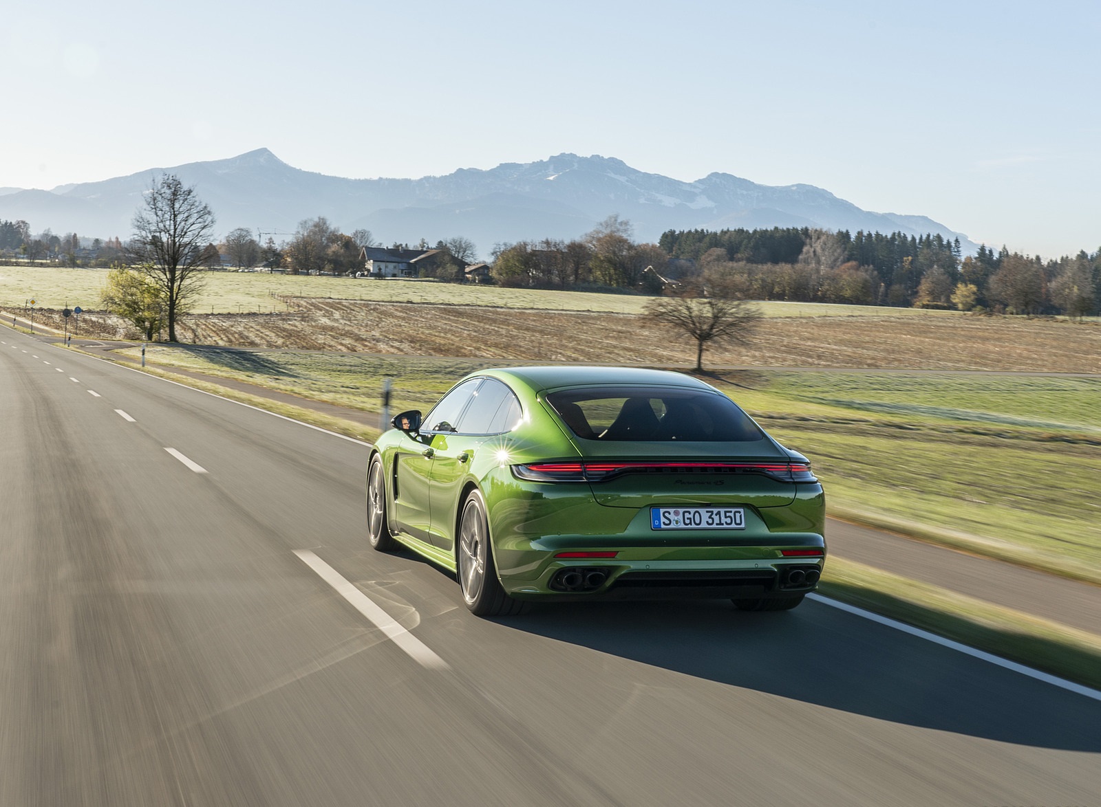 2021 Porsche Panamera 4S (Color: Mamba Green Metallic) Rear Wallpapers #9 of 46