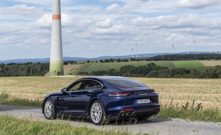 2021 Porsche Panamera 4S E-Hybrid (Color: Gentian Blue Metallic) Rear Three-Quarter Wallpapers 450x275 (90)