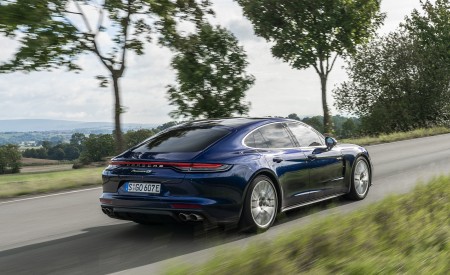 2021 Porsche Panamera 4S E-Hybrid (Color: Gentian Blue Metallic) Rear Three-Quarter Wallpapers 450x275 (88)