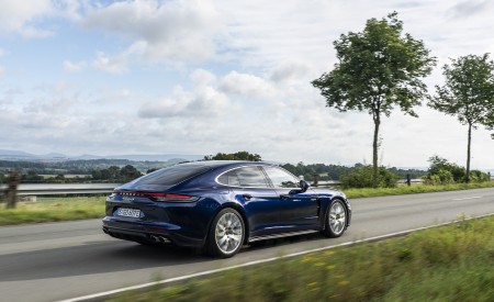 2021 Porsche Panamera 4S E-Hybrid (Color: Gentian Blue Metallic) Rear Three-Quarter Wallpapers 450x275 (89)