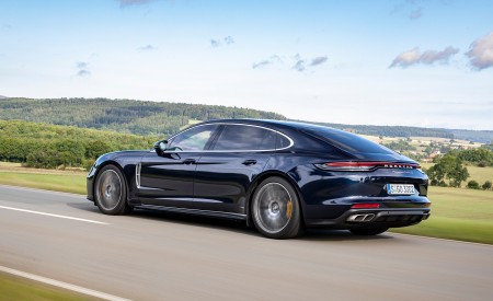 2021 Porsche Panamera Turbo S Executive (Color: Night Blue Metallic) Rear Three-Quarter Wallpapers 450x275 (6)