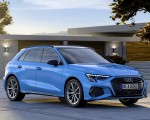 2021 Audi A3 Sportback TFSI e Plug-In Hybrid (Color: Turbo Blue) Front Three-Quarter Wallpapers 150x120