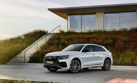 2021 Audi Q8 TFSI e Plug-In Hybrid (Color: Glacier White) Front Three-Quarter Wallpapers 450x275 (10)